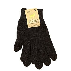 Alpaca Heathered Black Gloves, Adult, One Size, NWT